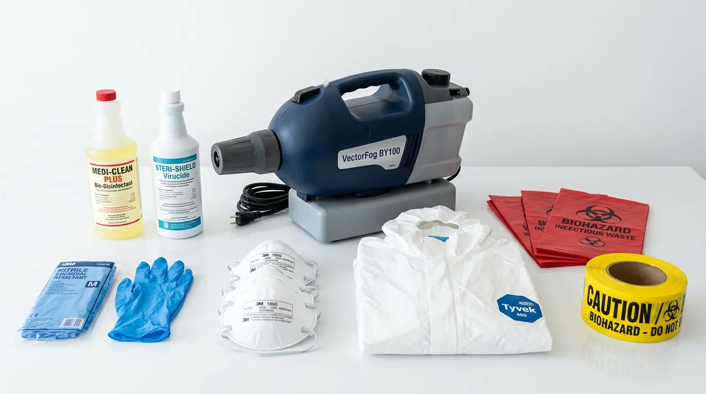 Professional biohazard remediation crew working in New Providence